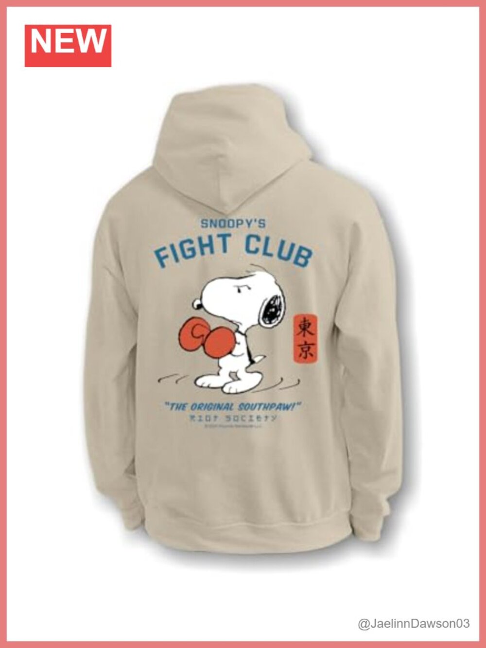 Riot Society Peanuts Snoopy Fight Club Graphic Hoodie Sweatshirt
